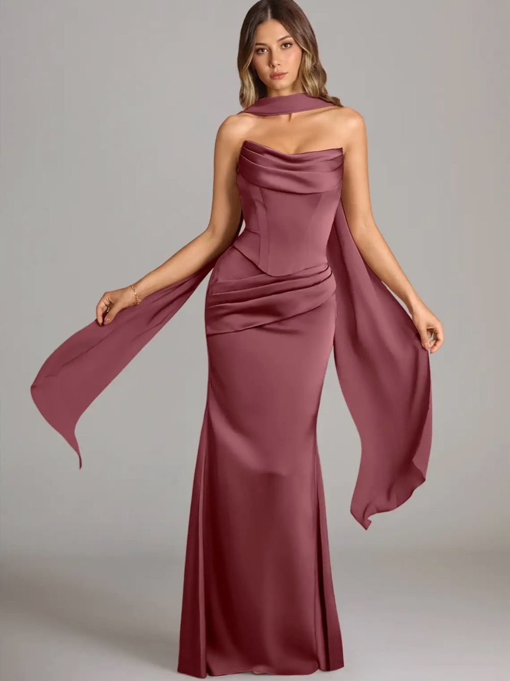 Azazie Sorrel in Desert Rose